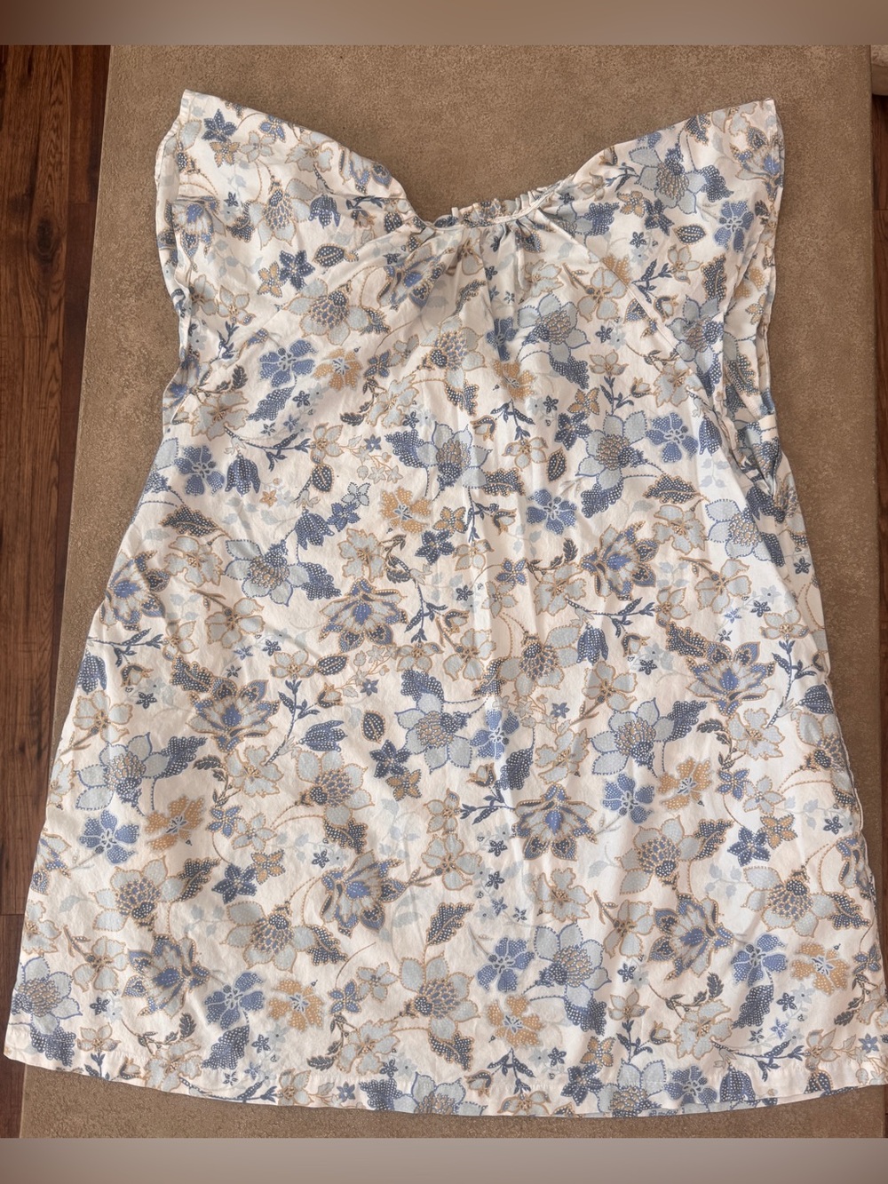 GAP XL Blue Floral Flutter Sleeve Dress w/ Pockets Cottagecore - Picture 7 of 8